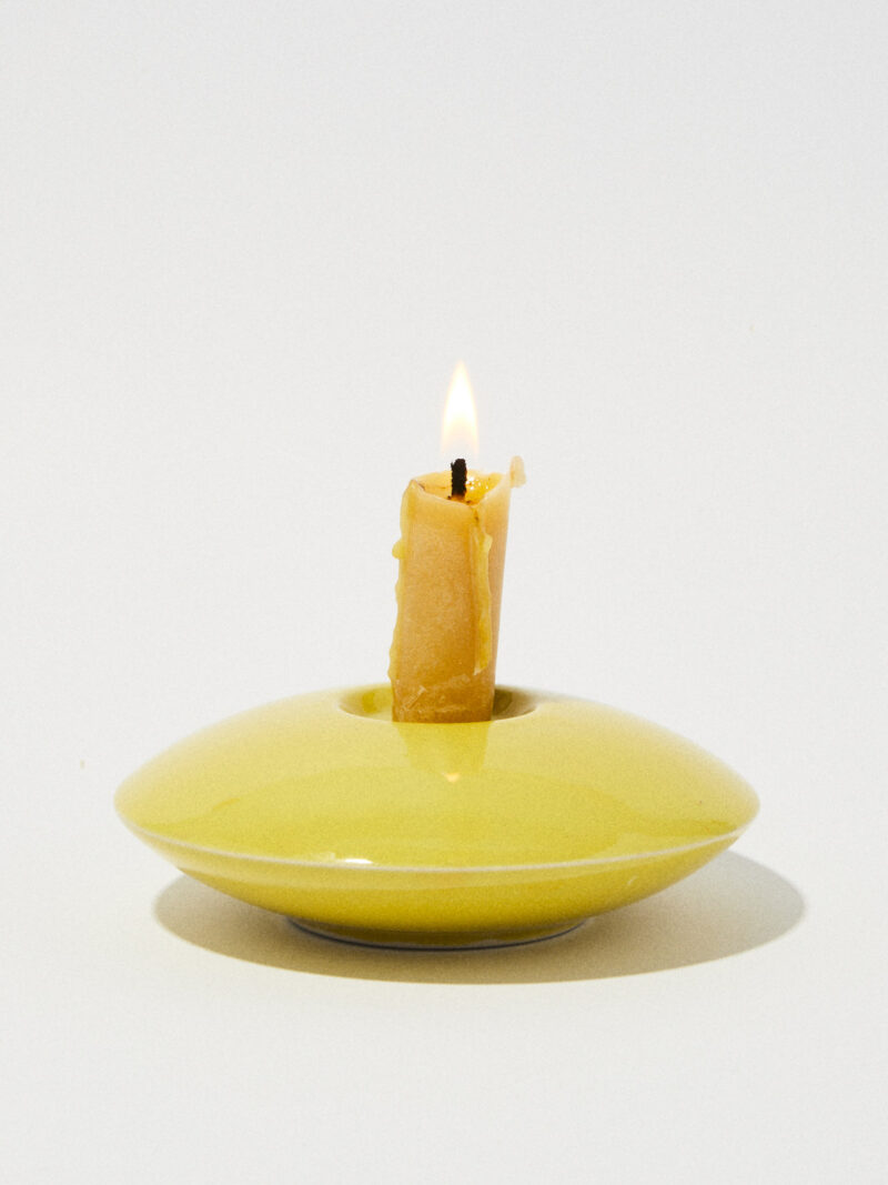 Świecznik ceramiczny Baubo bez kuli / Acid Yellow/ ręcznie wytwarzany