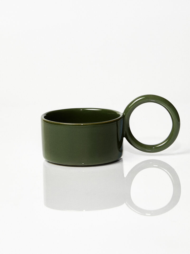 Filiżanka ceramiczna Baub zielona / Parrot Green/ ręcznie wytwarzana