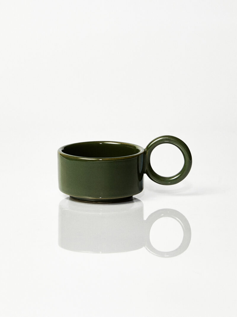 Filiżanka ceramiczna Baub espresso zielona/ Parrot green/ ręcznie wytwarzana