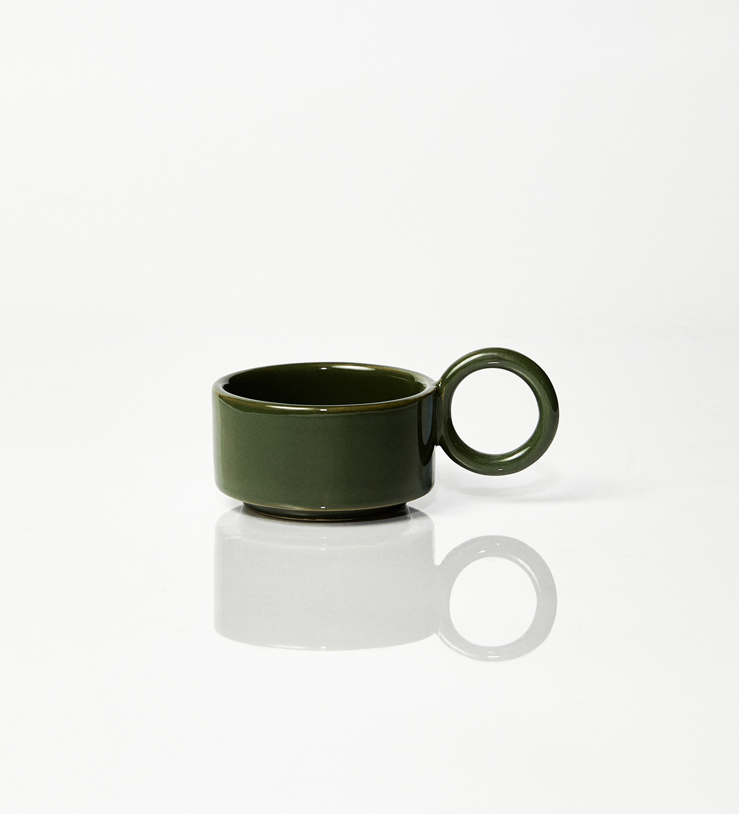 Filiżanka ceramiczna Baub espresso zielona/ Parrot green/ ręcznie wytwarzana