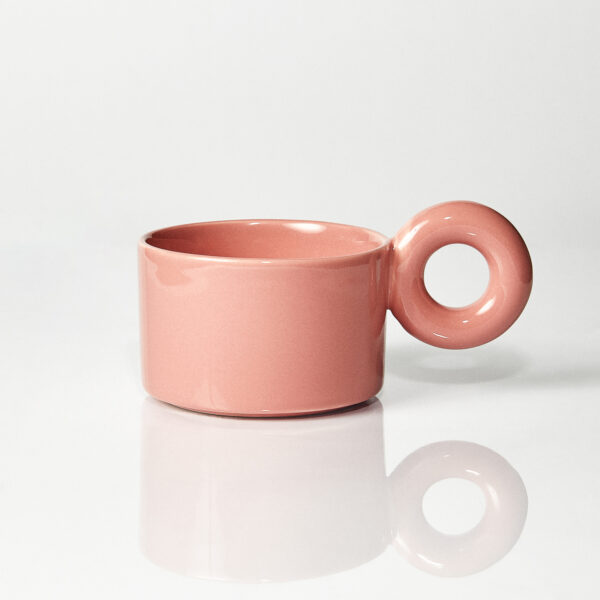Kubek ceramiczny Jackie różowy/ Blooming Dahlia/ ręcznie wytwarzany