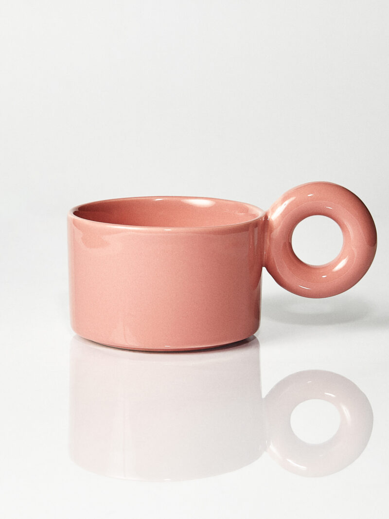 Kubek ceramiczny Jackie różowy/ Blooming Dahlia/ ręcznie wytwarzany