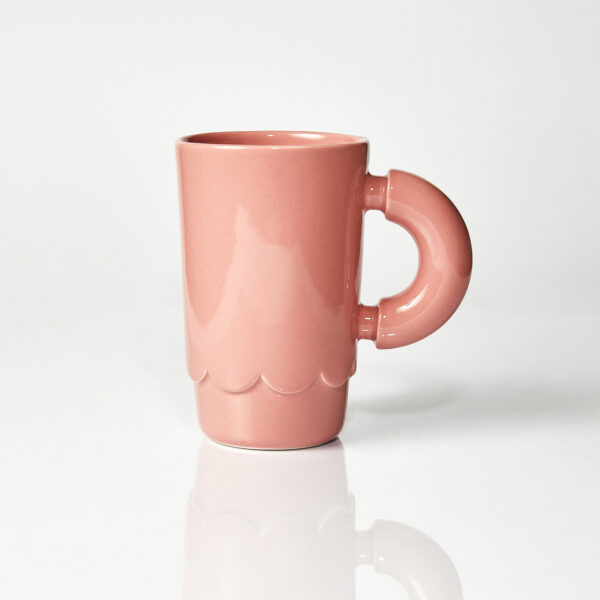 Kubek ceramiczny LOLA  różowy/ Blooming dahlia/ ręcznie wytwarzany