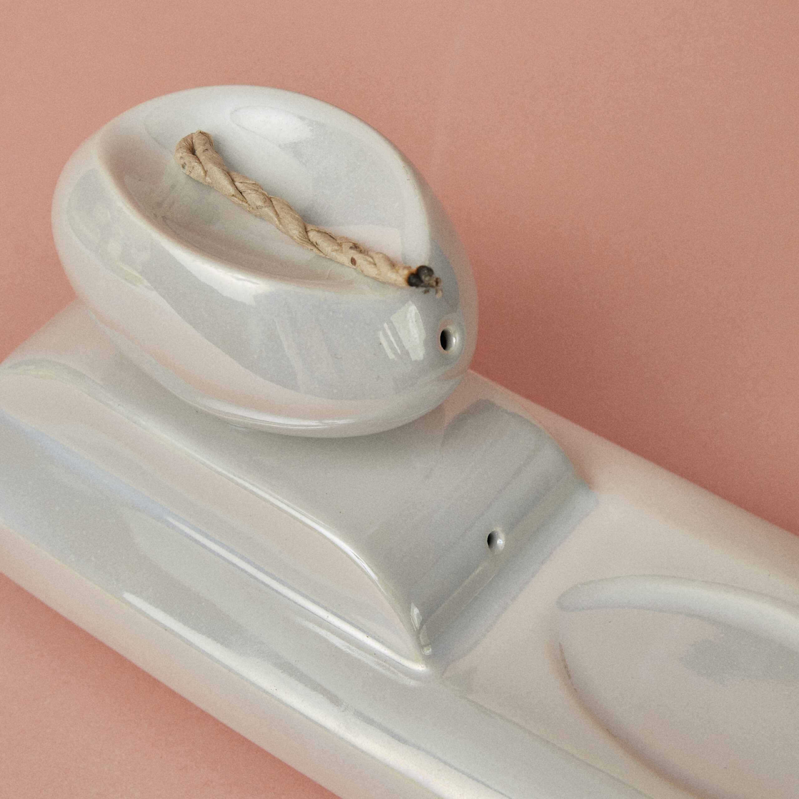 Kadzielnica ceramiczna Bloom/ Perła/ ręcznie wytwarzana - obrazek 2