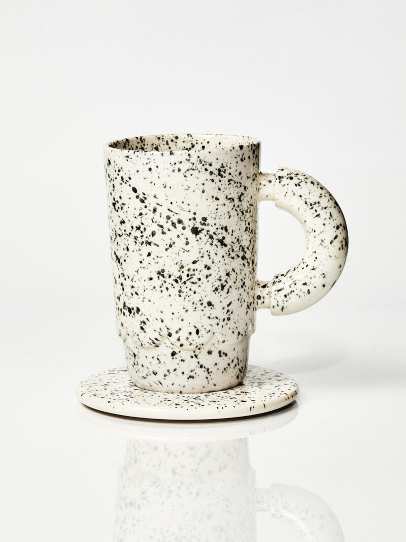Kubek ceramiczny LOLA plus spodek Baub/ Pollock/ ręcznie wytwarzany
