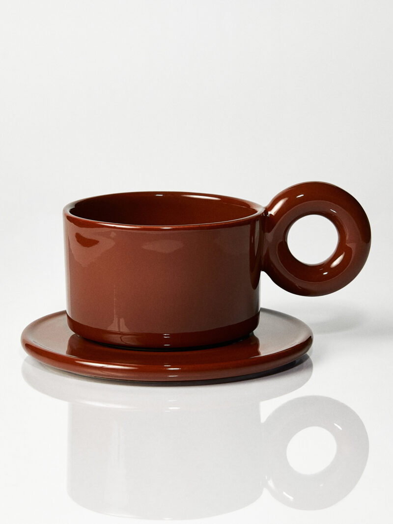 Kubek ceramiczny plus spodek Baub / Hazlenut/ ręcznie wytwarzane