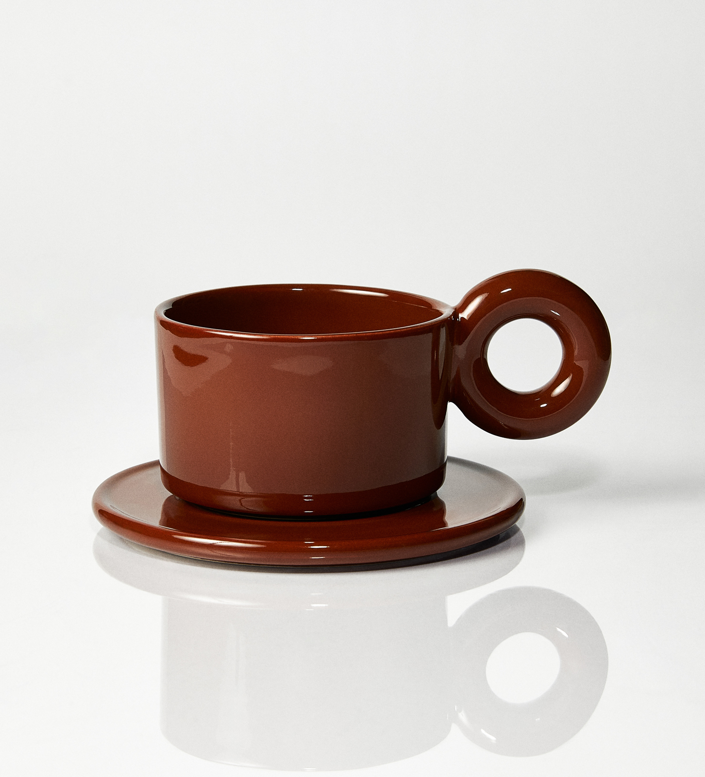 Kubek ceramiczny plus spodek Baub / Hazlenut/ ręcznie wytwarzane