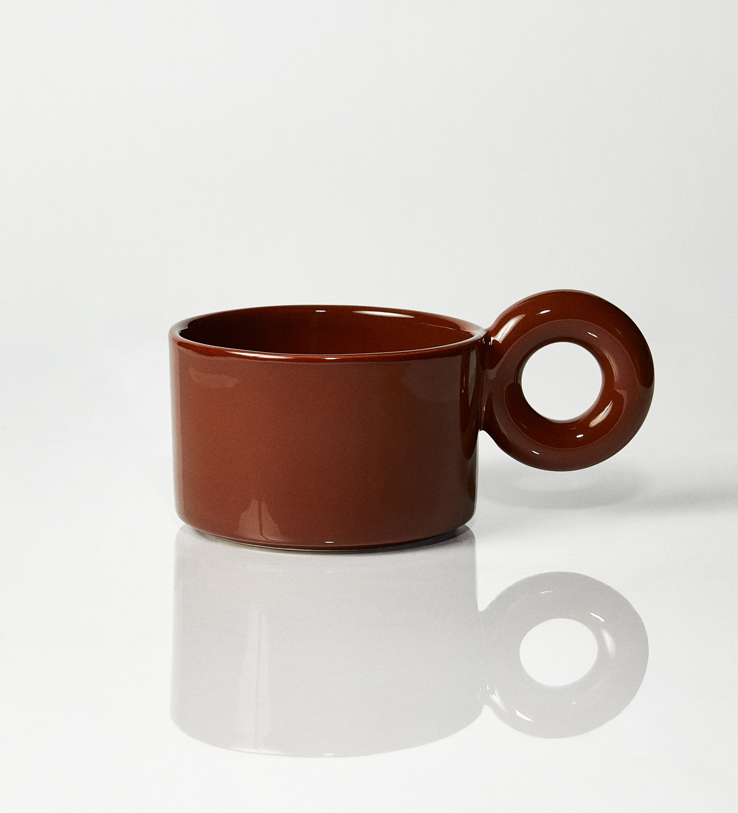 Kubek ceramiczny plus spodek Baub / Hazlenut/ ręcznie wytwarzane - obrazek 4