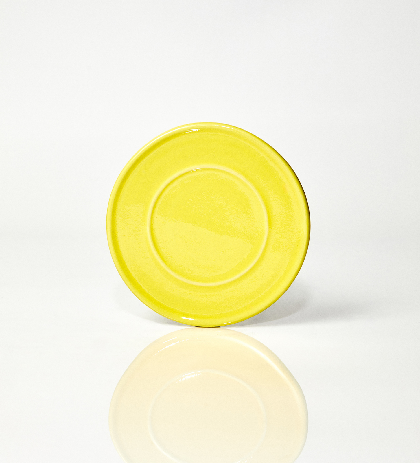 Kubek ceramiczny plus spodek Baub / Acid yellow/ ręcznie wytwarzane - obrazek 4