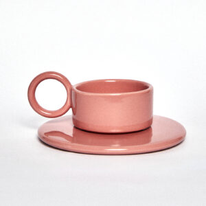 Filiżanka ceramiczna plus spodek Baub espresso / Blooming Dahlia/ ręcznie wytwarzana