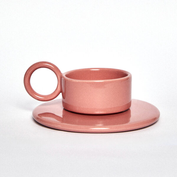 Filiżanka ceramiczna plus spodek Baub espresso / Blooming Dahlia/ ręcznie wytwarzana