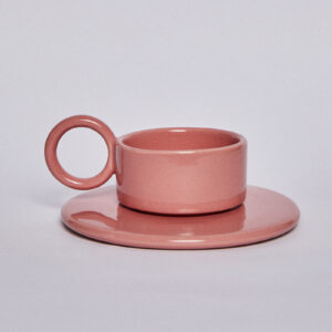 Filiżanka ceramiczna plus spodek Baub espresso / Blooming Dahlia/ ręcznie wytwarzana