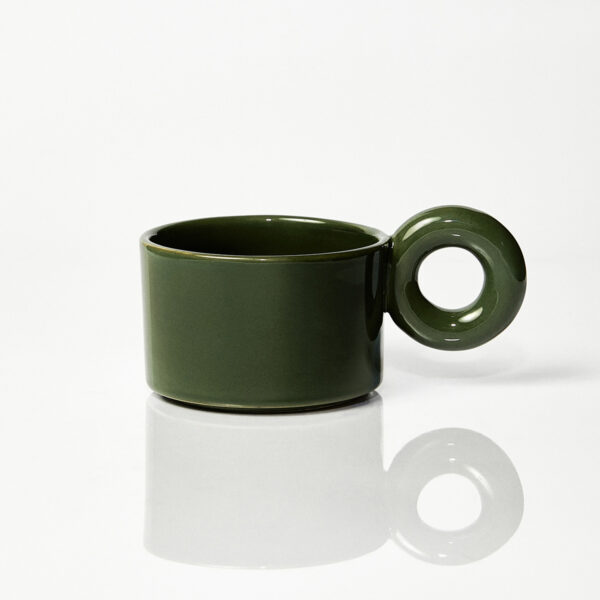 Kubek ceramiczny zielony Jackie / Parrot green/ ręcznie wytwarzany