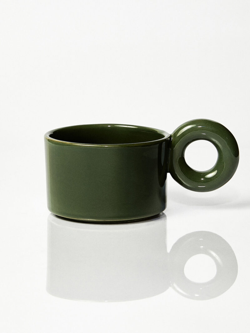 Kubek ceramiczny zielony Jackie / Parrot green/ ręcznie wytwarzany