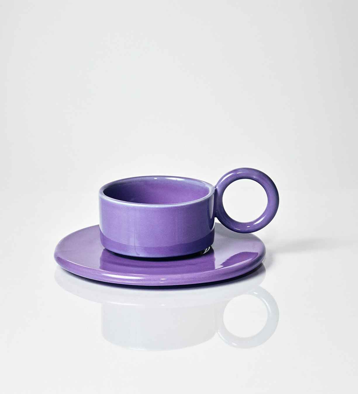 Filiżanka ceramiczna Baub espresso / Electric Violet/ ręcznie wytwarzana - obrazek 3